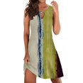 thumbnail image 1 of TSADFHJI Jupes en Laine pour Femmes Taille Élastique Robe Sans Manches Imprimée Col Rond Mode Décontractée TTG Jaune, 1 of 4