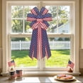 thumbnail image 4 of Patriotic Fabric Bow for Independence Day, Star Spangled Banner Striped Decor for Wreath Wardrobe, Red White Blue Polyester Ornament, 4 of 6