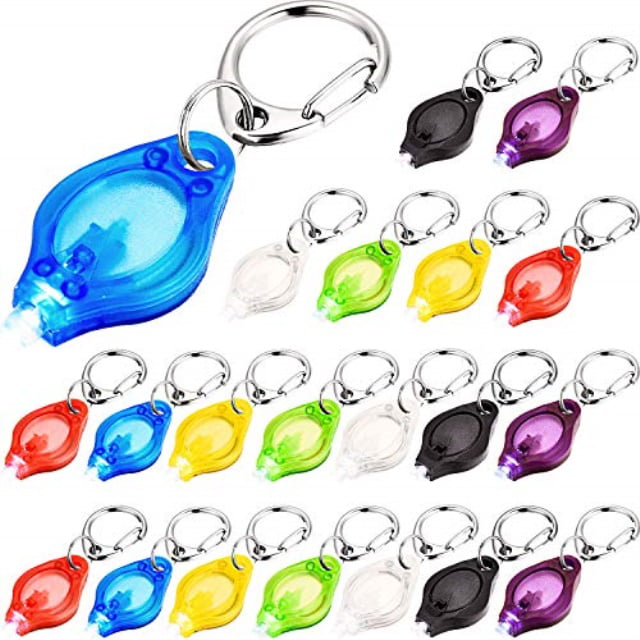 14 Pieces LED Keychain with Matching Climbing Hook Flashlight Ultra Bright LED Key-Chain Torch with Hook Batteries Included