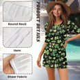thumbnail image 5 of FKELYI Women's Beach Cover Up Half Sleeve Swimsuit Cover-Up Breathable Cover Ups St.Patrick Shamrock Leaf Print Beachwear Dress with Roun Neck for Lady Summer Vacation, S, 5 of 6