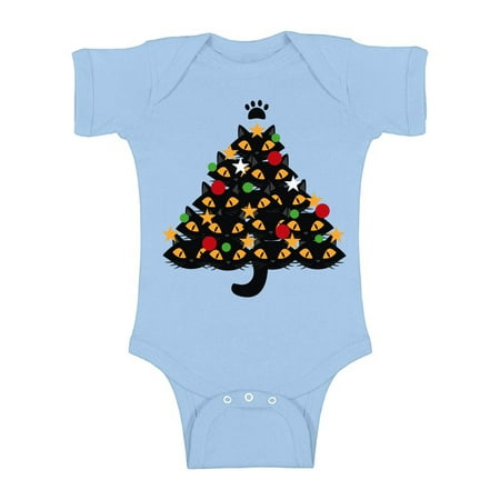 

Awkward Styles Ugly Xmas Baby Outfit Bodysuit Cats Christmas Tree Romper