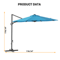 thumbnail image 2 of Parasol de Patio Déporté Rotatif à 360° – Pare-Soleil Extérieur de 10 Pi avec Inclinaison Réglable, Tissu Imperméable et Coupe-Vent, Cadre en Aluminium Robuste, 2 of 8