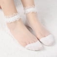 thumbnail image 2 of MIASHUI Women's Sheer Lace Ankle Socks Transparent Socks Fashion Low Cut Socks for Women Delicate Socks White, 2 of 3