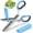 Blue and Black, variant on Herb Scissors with 5 Blades & Cleaning Kit, Stainless Steel Kitchen Shears for Herbs, Lettuce, Cilantro, Dishwasher Safe, Soft-Grip Handle