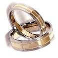 thumbnail image 2 of Pompeii3 White & Yellow Gold Two Tone His Hers Wedding Band Set, 2 of 3