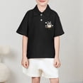 thumbnail image 2 of LRen Kids Polo Shirts Boys 3t Ribbed Collar Short Sleeve T-Shirts Boys Funny Tees Kids Boys Polo Shirt Casual Blouse Holiday Clothes, 2 of 5