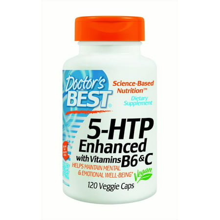 Doctor's Best 5-HTP améliorée avec les vitamines B6 et C Capsules, 120 Ct