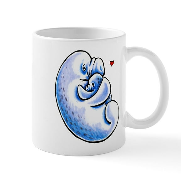 CafePress - Manatee Mothers Love Mug - 11 oz Ceramic Mug - Novelty Coffee Tea Cup