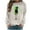 #218-Khaki, variant on Craaazy Women's St. Patrick's Day Love Heart Printed Crewneck Long Sleeve Shirts Gifts