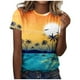 thumbnail image 2 of Fiudx Ofertas Relámpago Tops con Estampado de Moda para Mujer, Blusa de Manga Corta con Cuello Redondo, Camisetas, 2 of 4