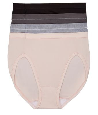 Hanes - Hanes Ultimate Women's Cool Comfort Microfiber Hi-Cut Underwear ...