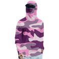 thumbnail image 2 of GrmtClth Sun Protection Hooded for Men 2026 Summer Long Sleeve Tops Camping with Mask Clothing Fashion Camouflage Outfit Purple Pink M, 2 of 4