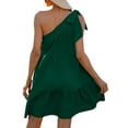 thumbnail image 6 of SAYOO Women's Mini Ruffle Dress, Summer Sleeveless Off Shoulder Bow Tie Strap A-Line Dress, 6 of 9