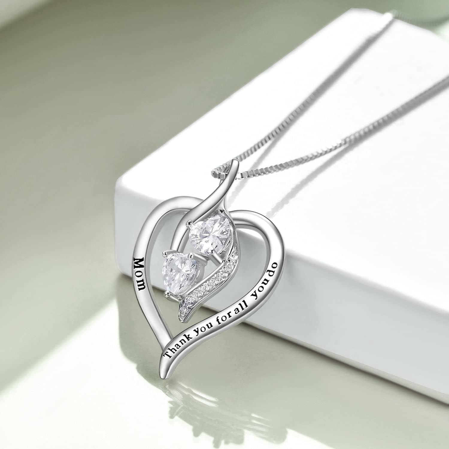 YAFEINI Mom Necklace for Women Sterling Silver mother necklace Mothers Day Birthday Jewelry Gifts for Mother Grandma 18"