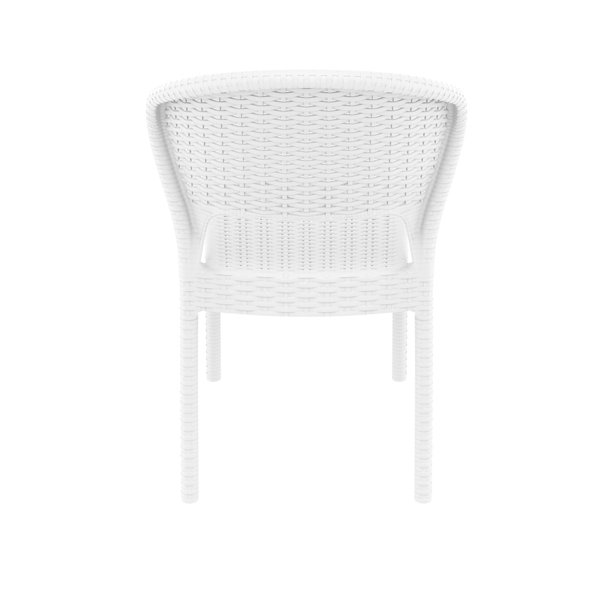 Siesta Daytona Resin Wickerlook Set of 2 Dining Chair White ISP818-WH - image 5 of 9