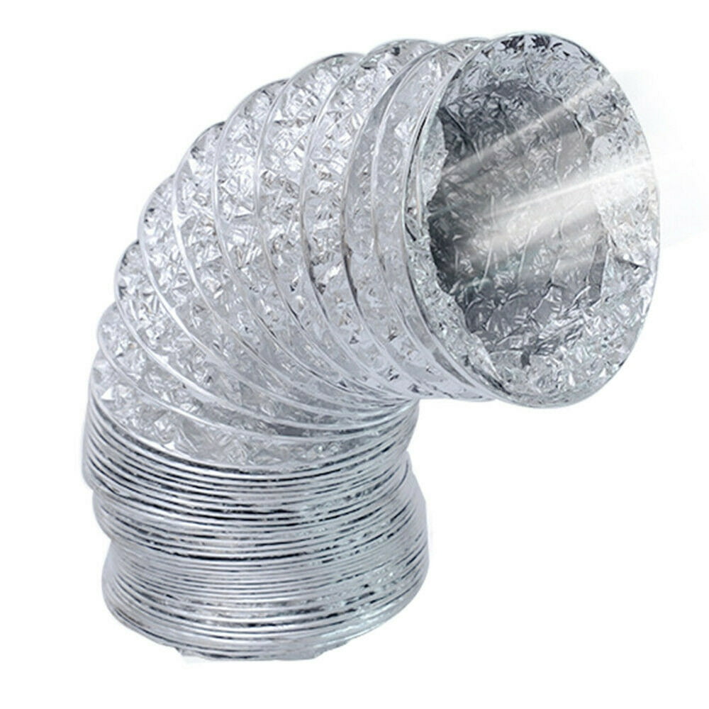 Vent Hose Pipe Aluminum Foil 2 Clamps Included Air Conditioning Ducting