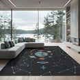 thumbnail image 2 of ODIKA 8'x10' Washable Area Rug Durable, Non-Slip Educational Plane Motifs Border Cartoon Galaxy Rocket Constellation Playful for Living Room, Under Sectional, Family, 2 of 7