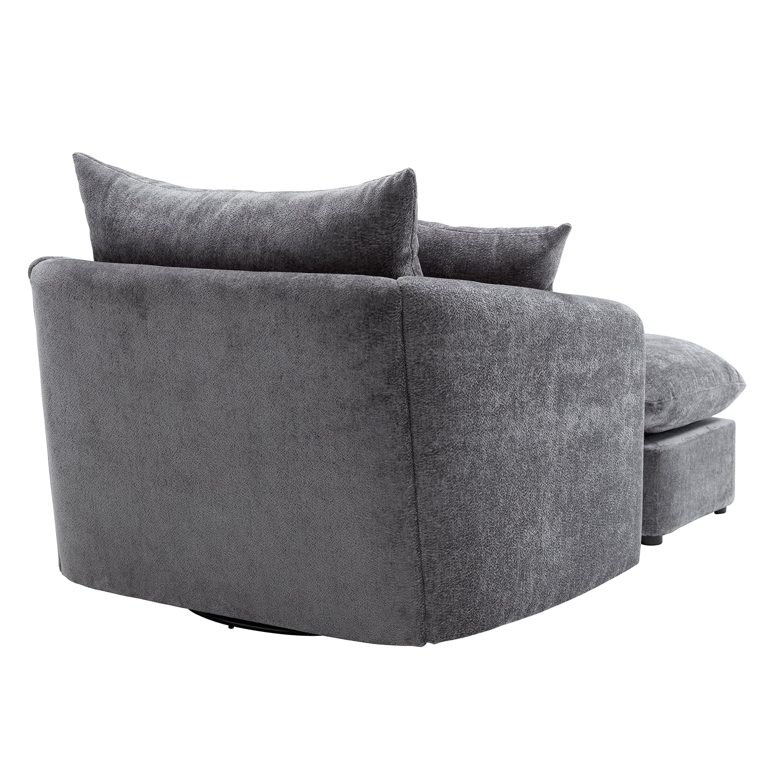 44.6" W Oversized Swivel Armchair with Ottoman,37.8" Large Seat Width Accent Chair with 3 Pillows