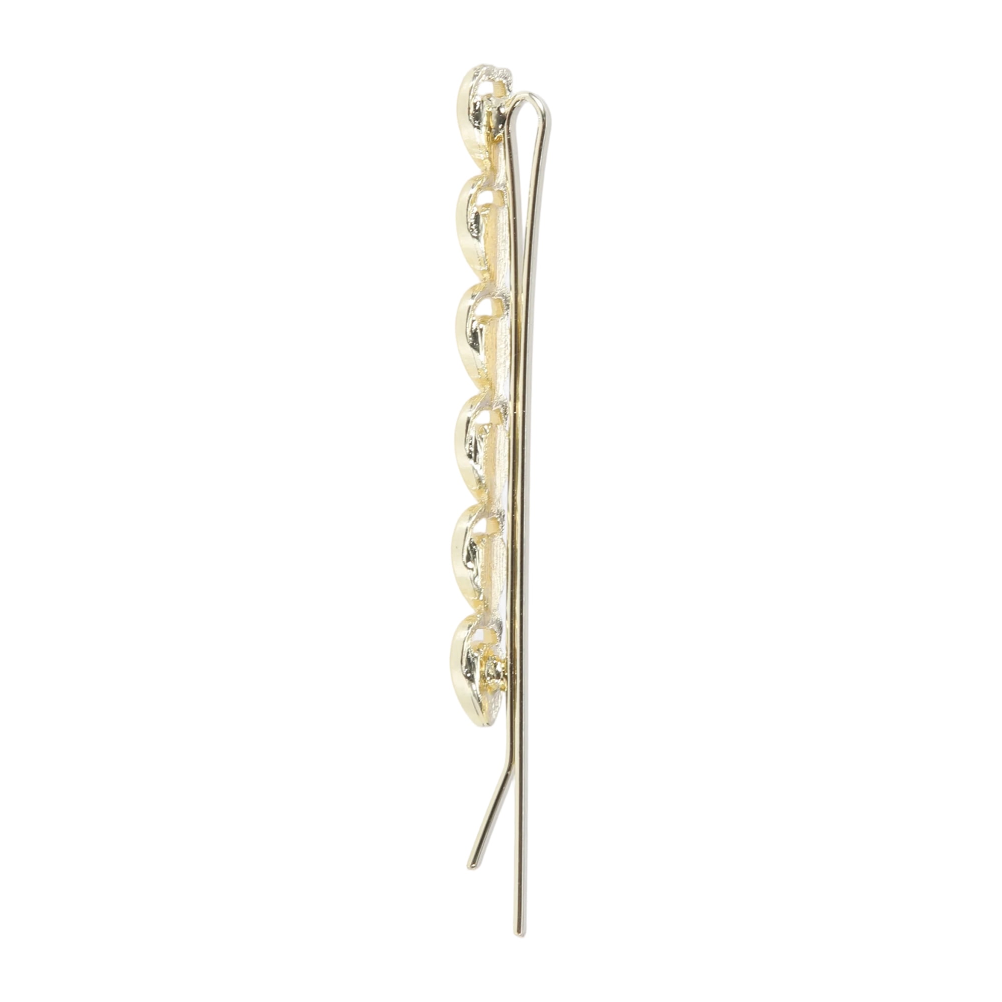 Unique Bargains 2Pcs Heart Bobby Pin Gold Tone Beige Hair Clip Fashionable Styling