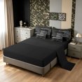 thumbnail image 5 of Manfei Rustic Patriotic US Flag Twin Bedding, Countryside Camo Bedding Comforter Set, Olive Green, Black Reversible, 7pcs, 5 of 6