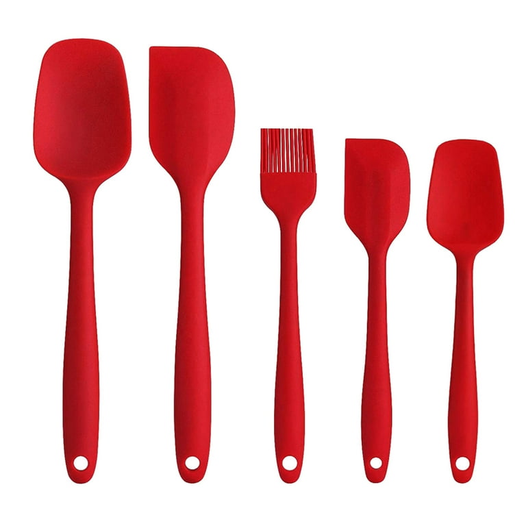 5 Pieces Silicone Spatula Heat Resistant Seamless Rubber Cake