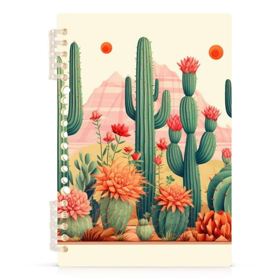 Spiral Journal Notebook Cactus Flowers College Ruled Notebook 8.3" x 5.7" A5 Lined Thick Paper Page