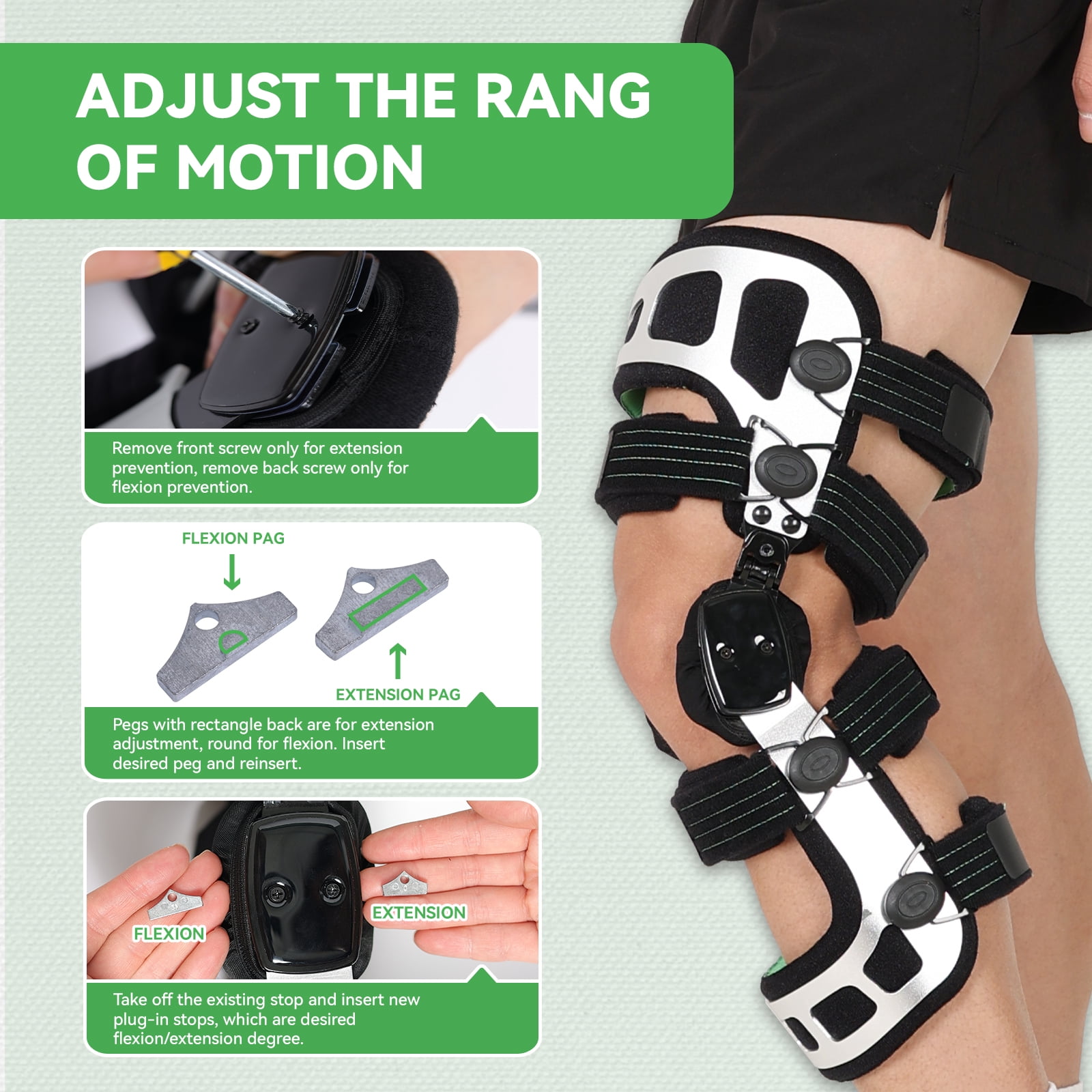 Orthomen OA Knee Brace Booste Instability of Knee Joint or Ligament Injury & Protect Knee Joint after Knee Surgery(M/Left)