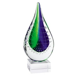 11 Mouth Blown Teardrop Centerpiece On Crystal Base 11 Mouth Blown Teardrop Centerpiece On Crystal Base