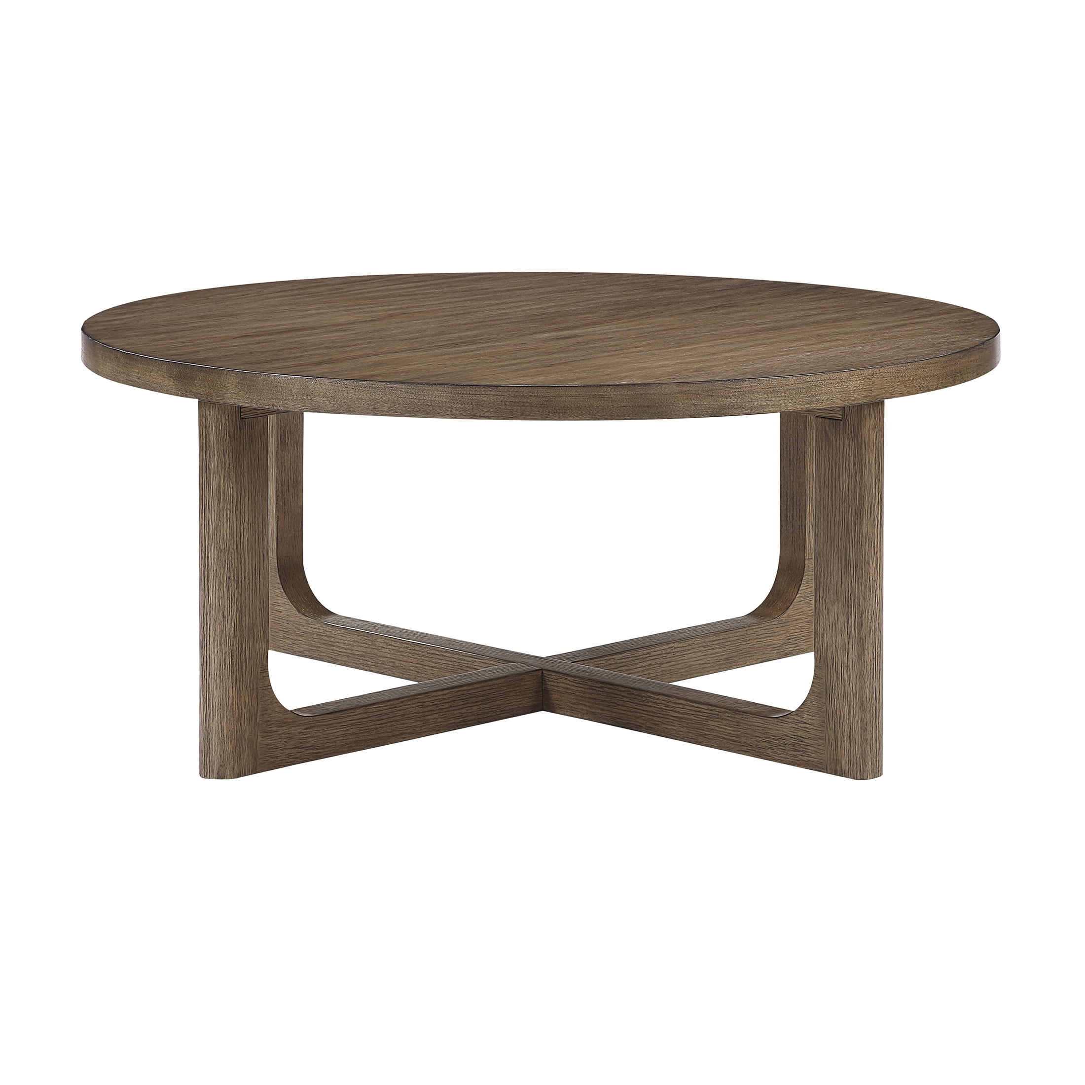 OakvillePark Elion Round Wood Coffee Table, Light Brown