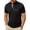 Black, variant on Men Summer Tops Short Sleeve V Neck Tshirt Band Collar Button Down Solid Pocket Gray Tee Shirts Size L