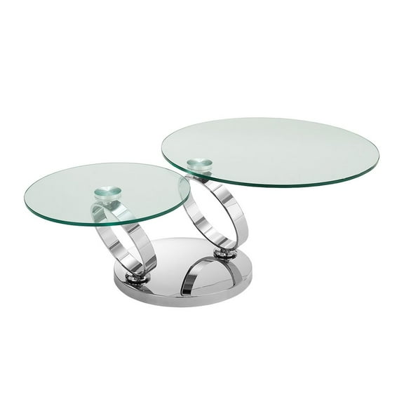 Casabianca Furniture Modern Satellite Glass Cocktail Table in Clear
