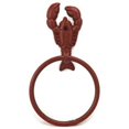 thumbnail image 1 of Red Whitewashed Cast Iron Lobster Towel Holder 9", 1 of 1