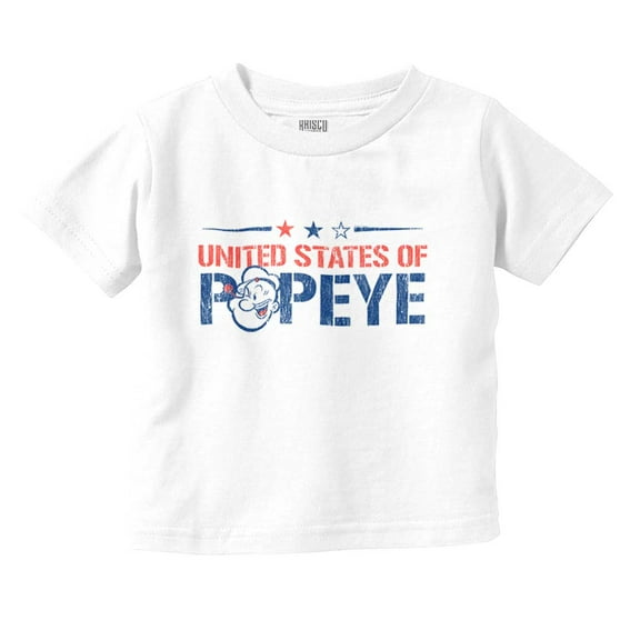 United States of Popeye Iconic USA Toddler Boy Girl T Shirt Infant Toddler Brisco Brands 18M