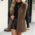 thumbnail image 4 of HTNBO Womens Faux Fur Vest Winter Warm Short Coat Fluffy Shaggy Sleeveless Jacket Fashion Casual Fuzzy Outerwear, 4 of 8