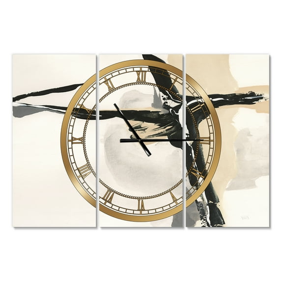 Designart 'Creamy Tan Form I' Modern wall clock