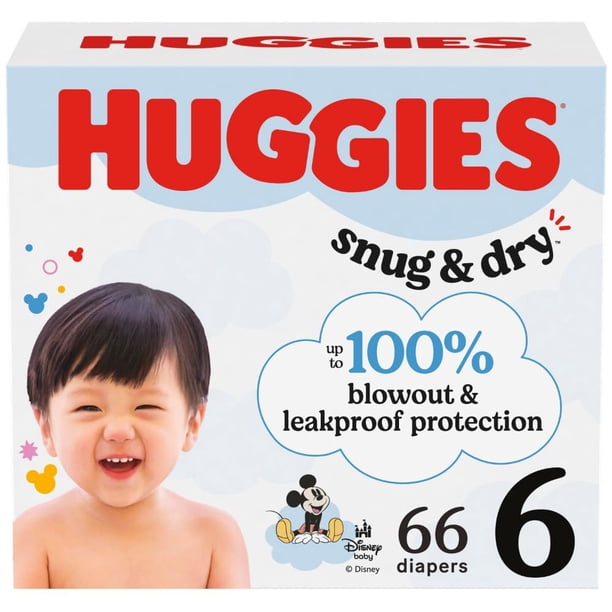 Pañales HUGGIES Snug & Dry Talla 6 Paquete con 66 Unidades