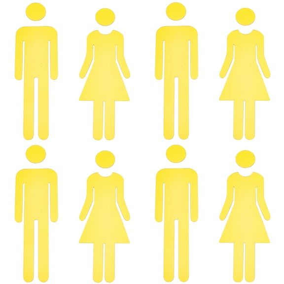 4 Sets Acrylic Bathroom Sign Stickers Public Toilet Sign for Wall Door Accessories Sign Gold 167x62x0.9mm
