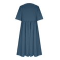 thumbnail image 4 of Pisexur Robe d'Été pour Femmes Manches Courtes Col Rond Robe de Plage Imprimée Coton Décontractée avec Poches, 4 of 5