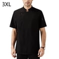 thumbnail image 2 of Cocina de algodón Uniforme de manga corta Cocina de verano Delantal Botones Trajes cómodos camisas para hombres suministros para el hogar para restaurante negro 3xl Advancent LF000328-19, 2 of 7