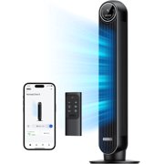 Dreo Tower Fan for Bedroom, 25ft/s Smart Standing Fans, 90° Oscillating Floor Fan with 4 Modes, 4 Speeds, 8H Timer, 28dB, Bladeless, Remote, 28 dB, Works with WiFi Voice Control
