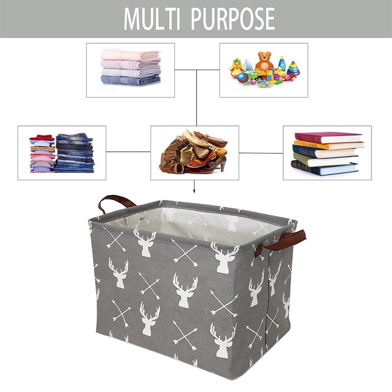 Cow Pattern Laundry Basket Cow Lover Gift Nursery Toy Book Clothes Storage Bin Fabric Basket With Rope Handles Family Gift for Mom Son Kid