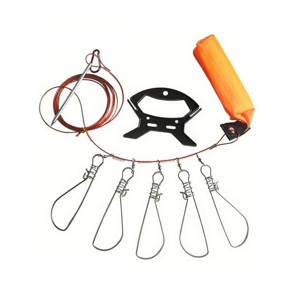 Fishing Stringer Clip, Fishing Holder Stainless Steel Heavy Duty Fish Lock, Portable Live Fish Lock, Fish Stringer, for Bass Large Fish Perch