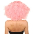 thumbnail image 3 of HPO Adult Women's V Part Candy Pink Color Curly Wig | Cosplay Halloween Wig | Premium Breathable Capless Cap, 3 of 10