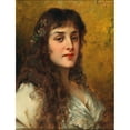 thumbnail image 3 of Conrad Kiesel 15x18 Black Modern Framed Museum Art Print Titled - Portrait of a Lady with Snow Lilies in the Hair, 3 of 5
