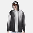thumbnail image 2 of Balery Monochrome Abstract Lines Sudadera ligera de manga larga con capucha y protección solar UPF 50+ para hombre y mujer, ideal para pesca y running-XX-Large, 2 of 7