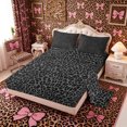 thumbnail image 2 of Meiyoeat Neutral Leopard Print King Sheets 4pcs, Monochrome Spot Pattern Bedding, Gray Black, 2 of 6