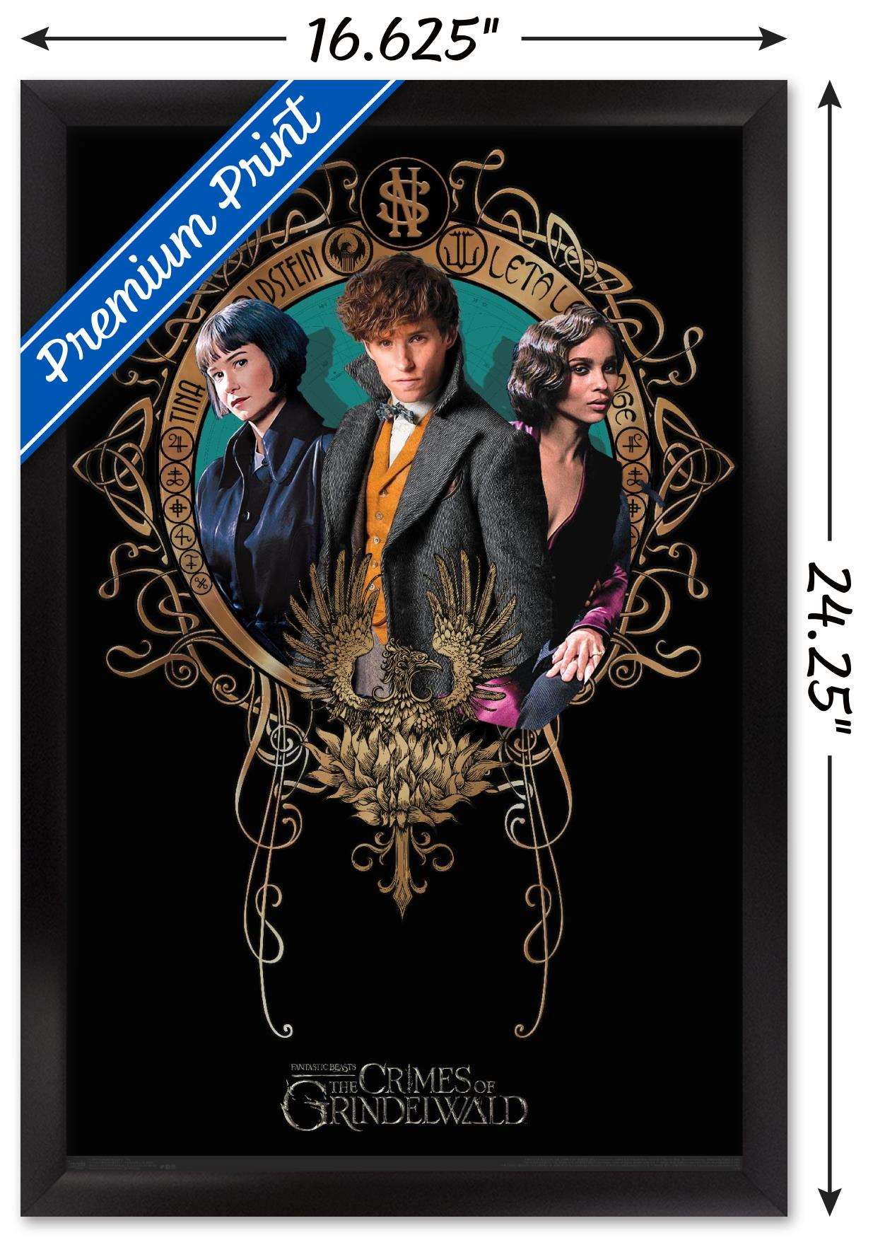 Fantastic Beasts: Crimes Of Grindelwald - Trio Wall Poster, 14.725" x 22.375", Framed