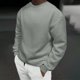 thumbnail image 1 of Blusas y camisas de manga larga con cuello redondo para hombre, estilo casual, liso, con cuello redondo, sudadera de manga larga, blusa de poliéster para hombre, 1 of 6
