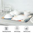 thumbnail image 7 of Yayeee Dish Drying Mat for Kitchen Counter 18"x24" Microfiber Absorbent Pad, Beige Abstract Wavy, 7 of 7