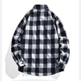 thumbnail image 6 of SGFCWSX Men's Flannel Shirt Plaid Long Sleeve Button Down Western Casual with Chest Pocket Shirts Blue Size 5XL, 6 of 6